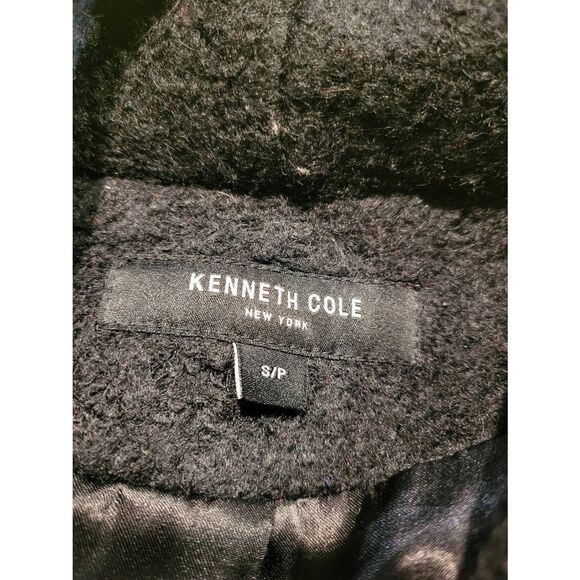 Kenneth Cole Coat Women's Small Black Asymmetrical Boucle Walker Coat Wool - Picture 6 of 7